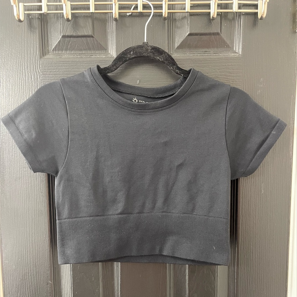 AERIE SEAMLESS CROPPED SHIRT